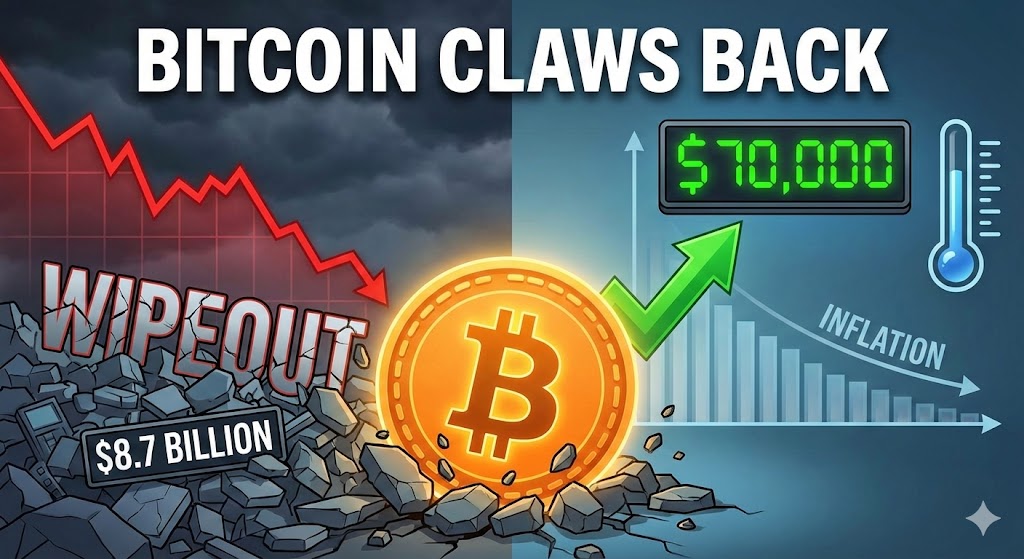 Bitcoin claws back to $70,000 on cooling inflation after $8.7 billion wipeout